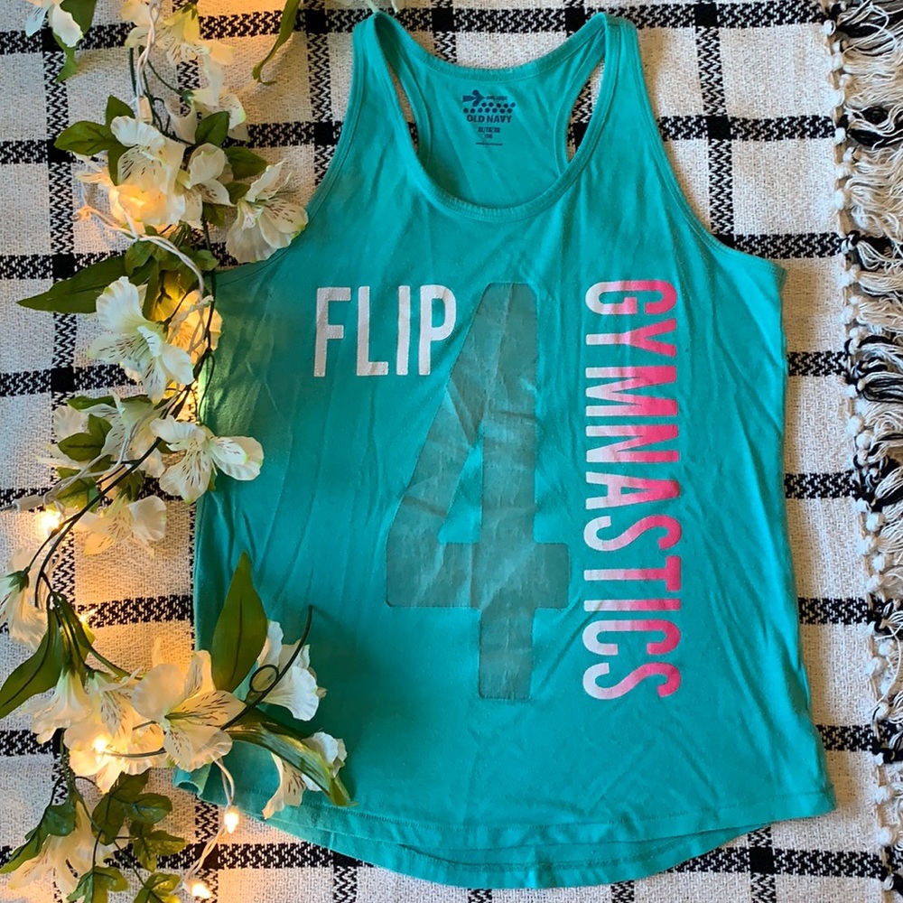 Kids Teal Flip 4 Gymnastics Tank Top